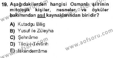 Cumhuriyet Dönemi Türk Şiiri Dersi 2012 - 2013 Yılı Tek Ders Sınavı 19. Soru