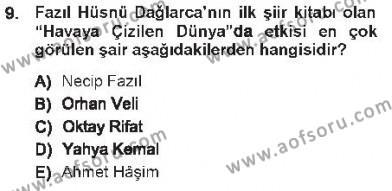 Cumhuriyet Dönemi Türk Şiiri Dersi 2012 - 2013 Yılı Tek Ders Sınavı 9. Soru