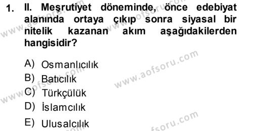 Cumhuriyet Dönemi Türk Şiiri Dersi 2013 - 2014 Yılı (Vize) Ara Sınavı 1. Soru