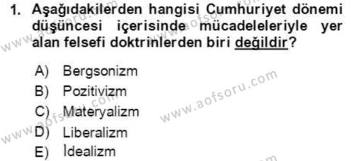 Cumhuriyet Dönemi Türk Şiiri Dersi 2022 - 2023 Yılı Yaz Okulu Sınavı 1. Soru