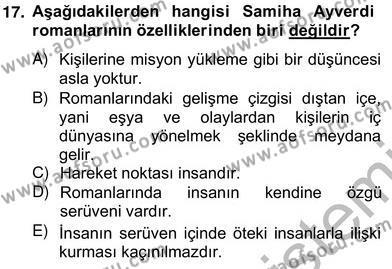 Çağdaş Türk Romanı Dersi 2012 - 2013 Yılı (Vize) Ara Sınavı 17. Soru
