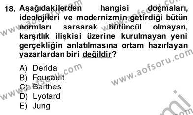 Çağdaş Türk Romanı Dersi 2013 - 2014 Yılı (Vize) Ara Sınavı 18. Soru