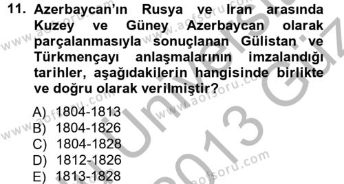 Çağdaş Türk Edebiyatları 1 Dersi 2012 - 2013 Yılı (Vize) Ara Sınavı 11. Soru