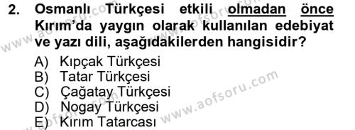 Çağdaş Türk Edebiyatları 1 Dersi 2012 - 2013 Yılı (Vize) Ara Sınavı 2. Soru