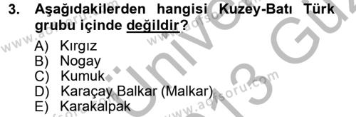 Çağdaş Türk Edebiyatları 1 Dersi 2012 - 2013 Yılı (Vize) Ara Sınavı 3. Soru