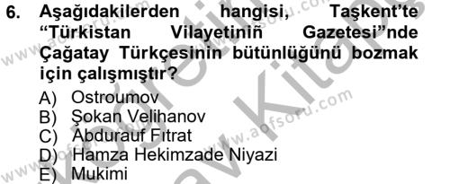 Çağdaş Türk Edebiyatları 1 Dersi 2012 - 2013 Yılı (Vize) Ara Sınavı 6. Soru