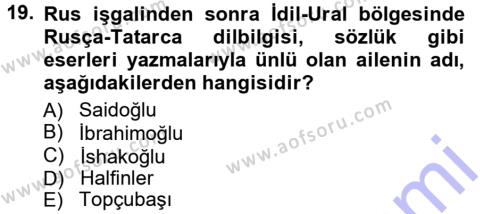 Çağdaş Türk Edebiyatları 1 Dersi 2012 - 2013 Yılı (Final) Dönem Sonu Sınavı 19. Soru