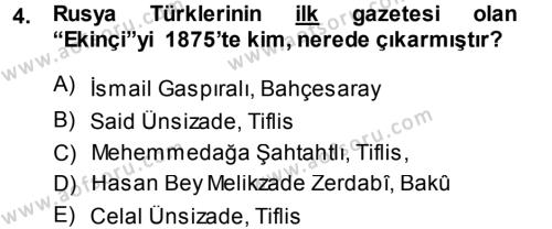 Çağdaş Türk Edebiyatları 1 Dersi 2013 - 2014 Yılı (Vize) Ara Sınavı 4. Soru