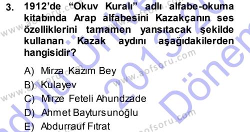 Çağdaş Türk Edebiyatları 1 Dersi 2013 - 2014 Yılı (Final) Dönem Sonu Sınavı 3. Soru