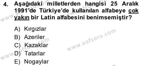 Çağdaş Türk Edebiyatları 1 Dersi 2013 - 2014 Yılı (Final) Dönem Sonu Sınavı 4. Soru