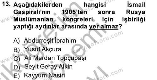 Çağdaş Türk Edebiyatları 1 Dersi 2014 - 2015 Yılı (Final) Dönem Sonu Sınavı 13. Soru