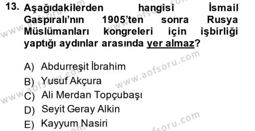 Çağdaş Türk Edebiyatları 1 Dersi 2014 - 2015 Yılı Tek Ders Sınavı 13. Soru
