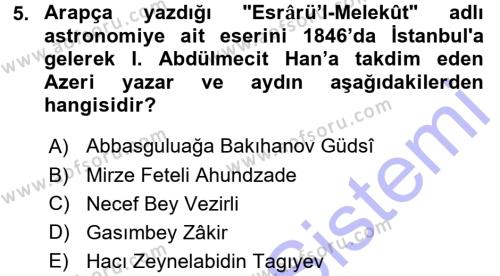 Çağdaş Türk Edebiyatları 1 Dersi 2015 - 2016 Yılı (Final) Dönem Sonu Sınavı 5. Soru