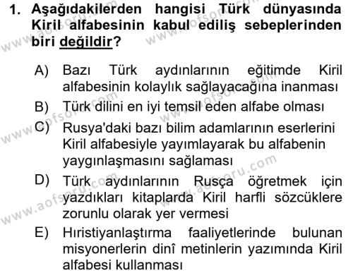 Çağdaş Türk Edebiyatları 1 Dersi 2015 - 2016 Yılı Tek Ders Sınavı 1. Soru