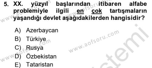 Çağdaş Türk Edebiyatları 1 Dersi 2017 - 2018 Yılı (Vize) Ara Sınavı 5. Soru
