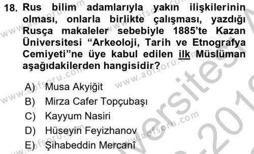 Çağdaş Türk Edebiyatları 1 Dersi 2018 - 2019 Yılı Yaz Okulu Sınavı 18. Soru