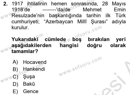 Çağdaş Türk Edebiyatları 1 Dersi 2024 - 2025 Yılı (Vize) Ara Sınavı 2. Soru