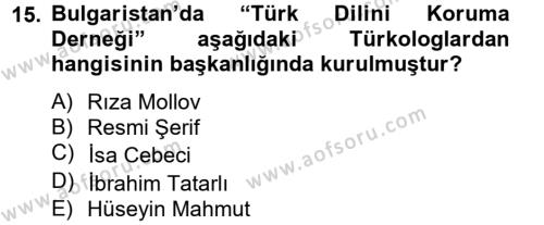Çağdaş Türk Edebiyatları 2 Dersi 2012 - 2013 Yılı (Final) Dönem Sonu Sınavı 15. Soru