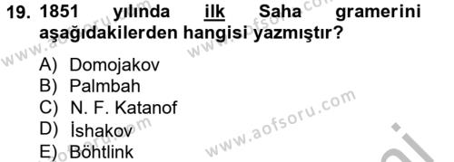 Çağdaş Türk Edebiyatları 2 Dersi 2012 - 2013 Yılı (Final) Dönem Sonu Sınavı 19. Soru