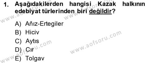 Çağdaş Türk Edebiyatları 2 Dersi 2013 - 2014 Yılı (Vize) Ara Sınavı 1. Soru