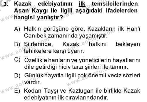 Çağdaş Türk Edebiyatları 2 Dersi 2013 - 2014 Yılı (Vize) Ara Sınavı 3. Soru