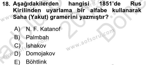 Çağdaş Türk Edebiyatları 2 Dersi 2015 - 2016 Yılı (Final) Dönem Sonu Sınavı 18. Soru