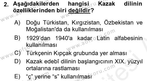 Çağdaş Türk Edebiyatları 2 Dersi 2017 - 2018 Yılı (Final) Dönem Sonu Sınavı 2. Soru