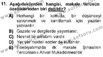 Cumhuriyet Dönemi Türk Nesri Dersi 2012 - 2013 Yılı (Vize) Ara Sınavı 11. Soru