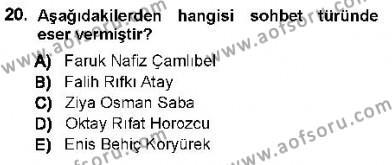 Cumhuriyet Dönemi Türk Nesri Dersi 2012 - 2013 Yılı (Vize) Ara Sınavı 20. Soru