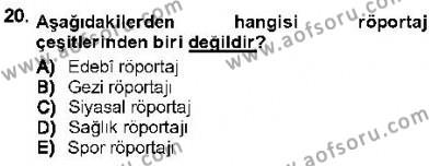 Cumhuriyet Dönemi Türk Nesri Dersi 2012 - 2013 Yılı (Final) Dönem Sonu Sınavı 20. Soru