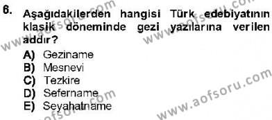 Cumhuriyet Dönemi Türk Nesri Dersi 2012 - 2013 Yılı (Final) Dönem Sonu Sınavı 6. Soru
