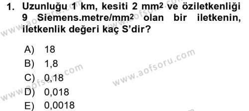 Devre Analizi Dersi 2017 - 2018 Yılı (Vize) Ara Sınavı 1. Soru