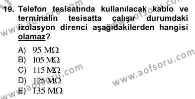Elektrik Tesisat Planları Dersi 2012 - 2013 Yılı (Vize) Ara Sınavı 19. Soru
