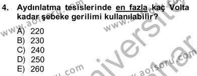 Elektrik Tesisat Planları Dersi 2012 - 2013 Yılı (Vize) Ara Sınavı 4. Soru