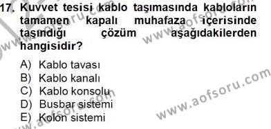 Elektrik Tesisat Planları Dersi 2012 - 2013 Yılı (Final) Dönem Sonu Sınavı 17. Soru