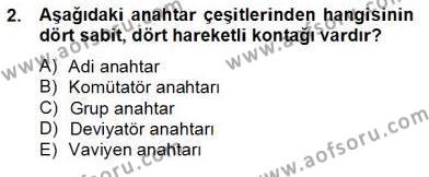 Elektrik Tesisat Planları Dersi 2012 - 2013 Yılı (Final) Dönem Sonu Sınavı 2. Soru