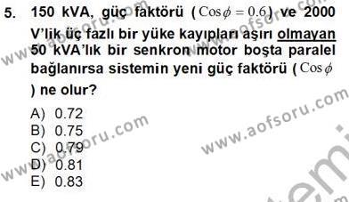 Elektrik Tesisat Planları Dersi 2012 - 2013 Yılı (Final) Dönem Sonu Sınavı 5. Soru
