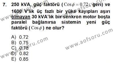 Elektrik Tesisat Planları Dersi 2012 - 2013 Yılı (Final) Dönem Sonu Sınavı 7. Soru