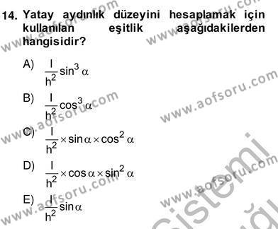 Elektrik Tesisat Planları Dersi 2013 - 2014 Yılı (Vize) Ara Sınavı 14. Soru
