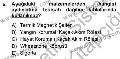 Elektrik Tesisat Planları Dersi 2013 - 2014 Yılı (Vize) Ara Sınavı 6. Soru