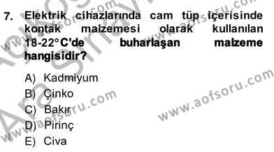 Elektrik Tesisat Planları Dersi 2013 - 2014 Yılı (Vize) Ara Sınavı 7. Soru