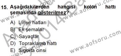 Elektrik Tesisat Planları Dersi 2013 - 2014 Yılı (Final) Dönem Sonu Sınavı 15. Soru