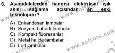 Elektrik Tesisat Planları Dersi 2013 - 2014 Yılı Tek Ders Sınavı 6. Soru
