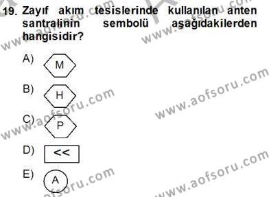 Elektrik Tesisat Planları Dersi 2014 - 2015 Yılı (Vize) Ara Sınavı 19. Soru