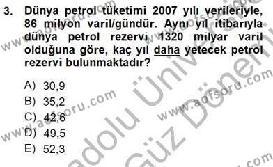 Geleneksel Enerji Kaynakları Dersi 2012 - 2013 Yılı (Final) Dönem Sonu Sınavı 3. Soru