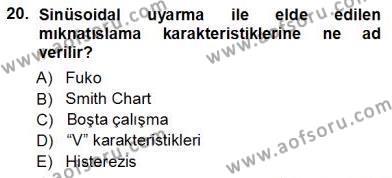 Elektrik Makinaları Dersi 2012 - 2013 Yılı (Vize) Ara Sınavı 20. Soru