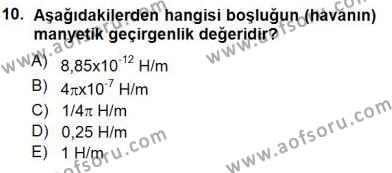 Elektrik Makinaları Dersi 2012 - 2013 Yılı (Final) Dönem Sonu Sınavı 10. Soru