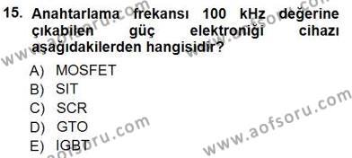 Elektrik Makinaları Dersi 2012 - 2013 Yılı (Final) Dönem Sonu Sınavı 15. Soru
