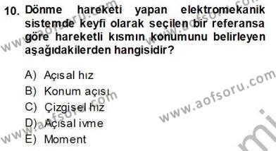 Elektrik Makinaları Dersi 2013 - 2014 Yılı (Vize) Ara Sınavı 10. Soru
