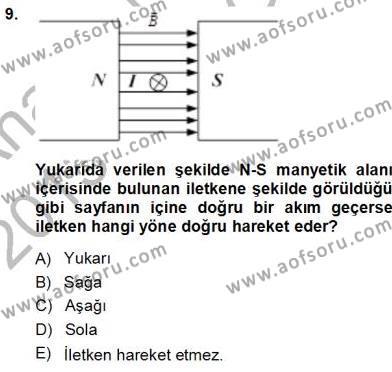 Elektrik Makinaları Dersi 2013 - 2014 Yılı (Vize) Ara Sınavı 9. Soru